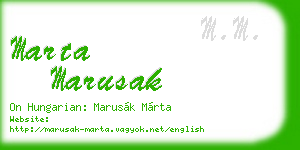 marta marusak business card